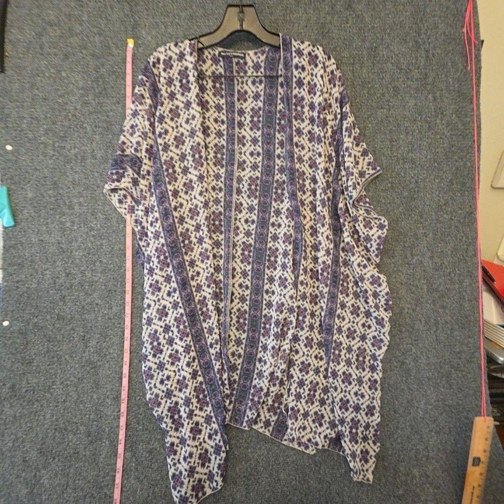 Brandy Melville Blouse Womens S Multicolor Floral Kimono Boho Open Front Top